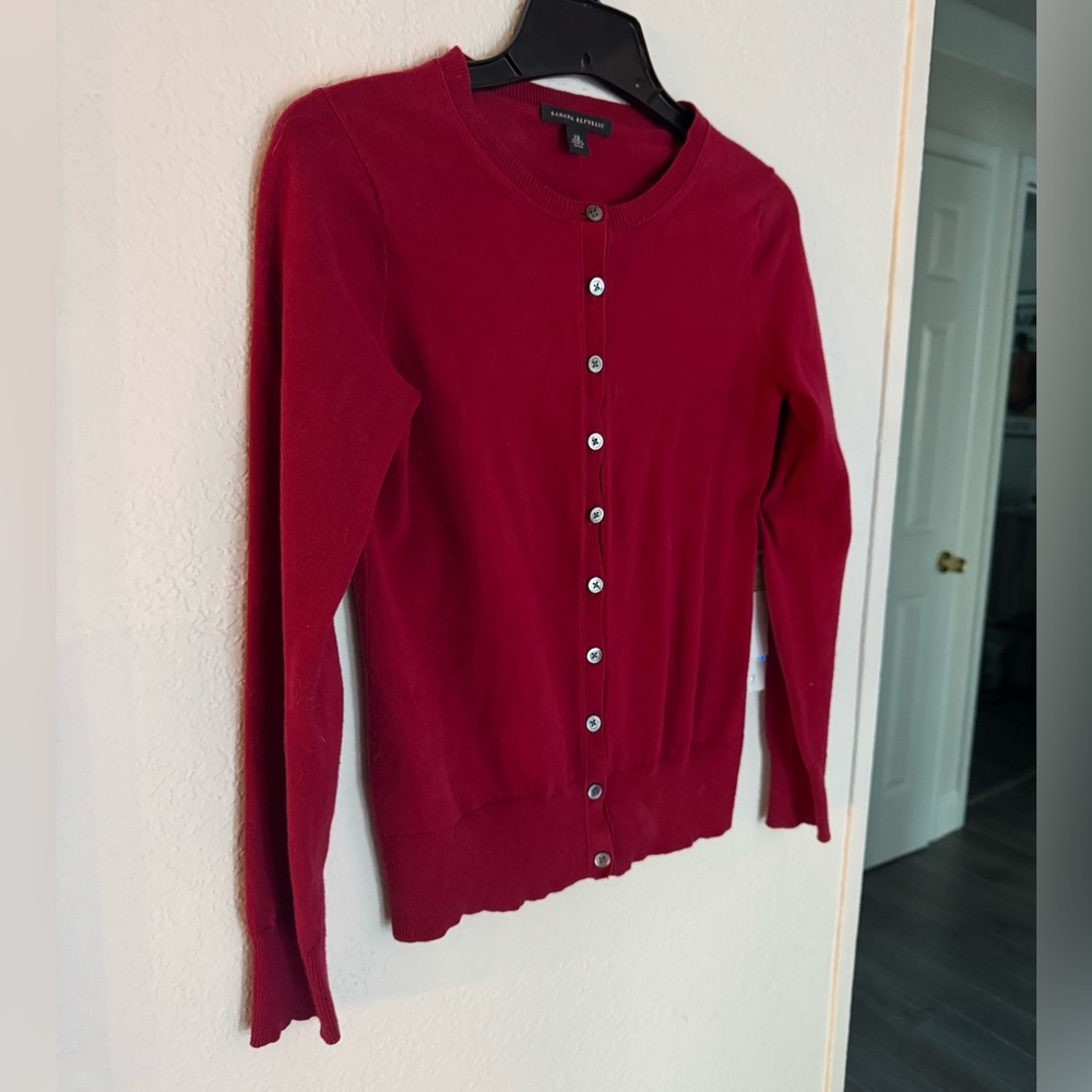 Banana Republic Cranberry red Cardigan, XS - Picture 2 of 6
